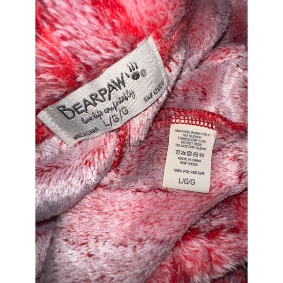 NWT Bearpaw Plush Knit Long Sleeve Tie Front Top & Joggers Pajama Set Red  Sz Lg - Picture 14 of 15